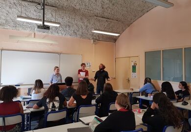 Lorine Beladina et Benoît Bottex présentant le projet